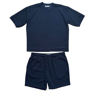 Amongst Others New York Mens 2-Piece Outfit Set Shirt Boxy And Shorts Sz XL Navy